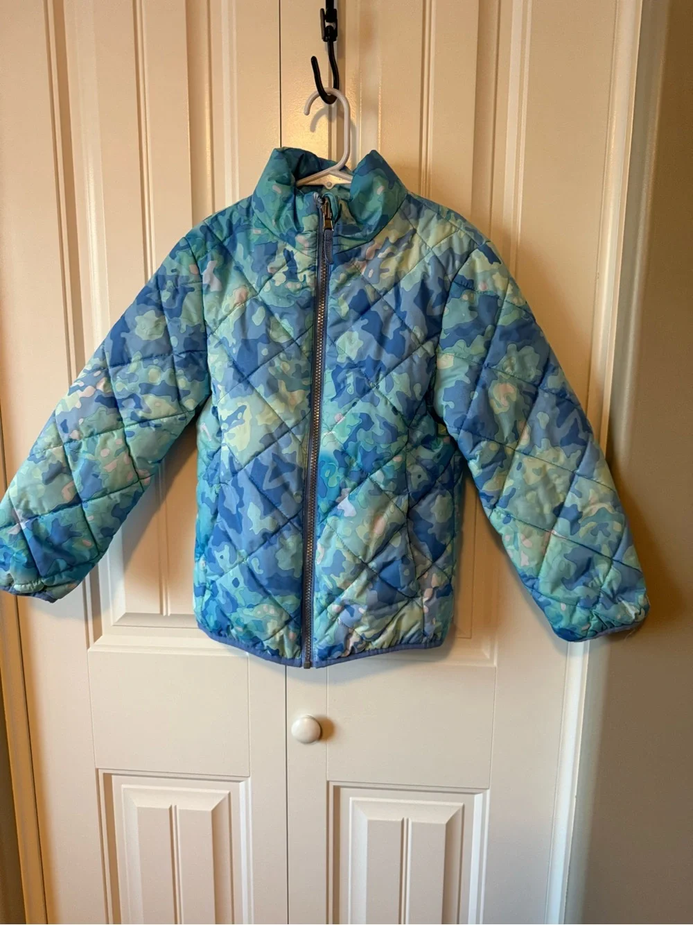Girls' Blue 2 Piece Winter Coat with Faux-Fur Hood & Removable Jacket (S)7/8